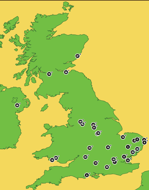 Show the Bee Friendly UK café map